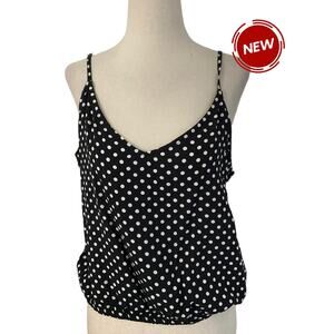 Femme by Design Black Polka Dot  Tank Top Women's Size Large NWT | 34-25